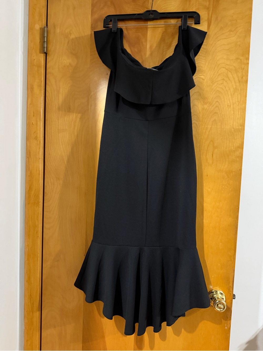 Emerald Sundae Black Ruffle V-Neck High-Low Dress - Picture 3 of 4